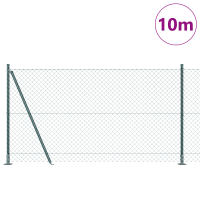 Produktbild för Utomhus kedjefence med betongbas 10 x 1,2 m PVC-belagda stål