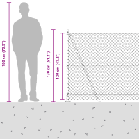 Produktbild för Utomhus kedjefence med betongbas 10 x 1,2 m PVC-belagda stål