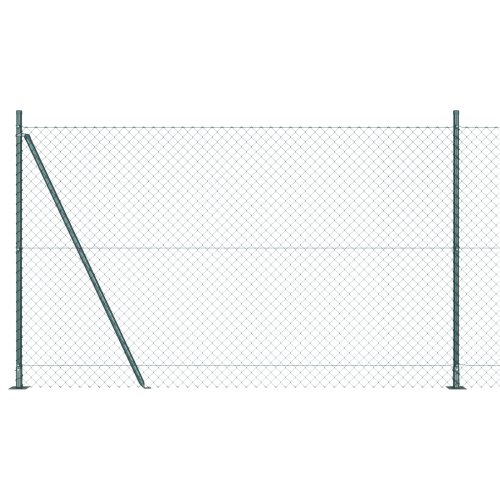 vidaXL Länkfence med betongbas 10 x 1,4 m PVC-belagda stål Grön Mesh