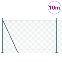 Produktbild för Länkfence med betongbas 10 x 1,4 m PVC-belagda stål Grön Mesh