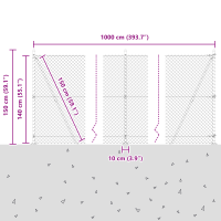 Produktbild för Länkfence med betongbas 10 x 1,4 m PVC-belagda stål Grön Mesh