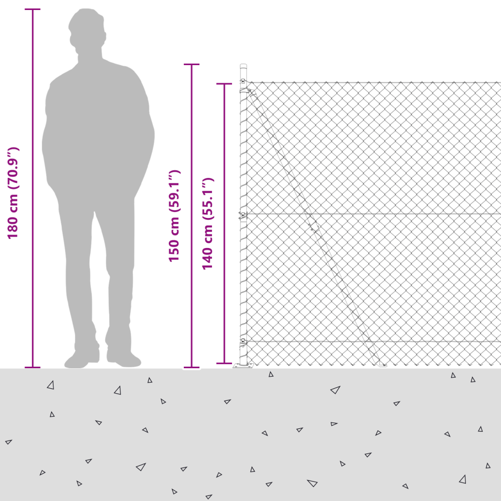 Produktbild för Länkfence med betongbas 10 x 1,4 m PVC-belagda stål Grön Mesh