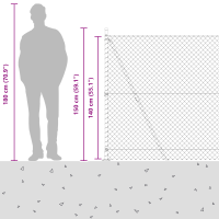 Produktbild för Länkfence med betongbas 10 x 1,4 m PVC-belagda stål Grön Mesh