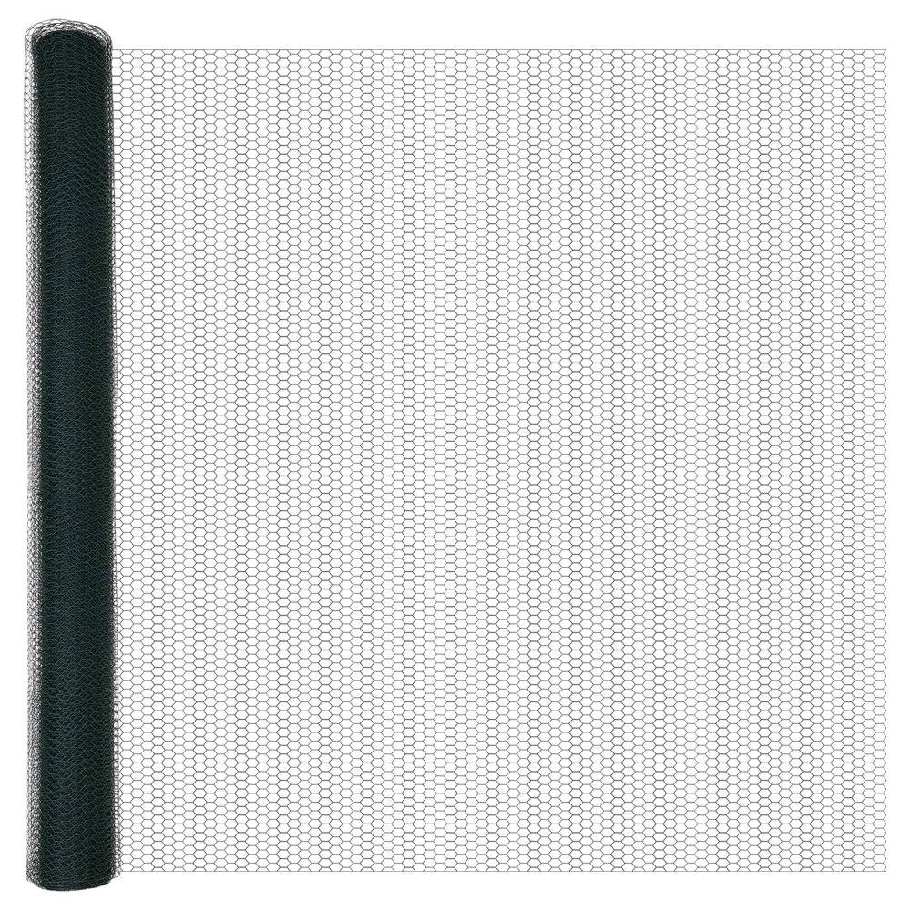 Produktbild för Hexagonalt staket markfäste 50 x 1,5 m PVC-belagda stål Grön