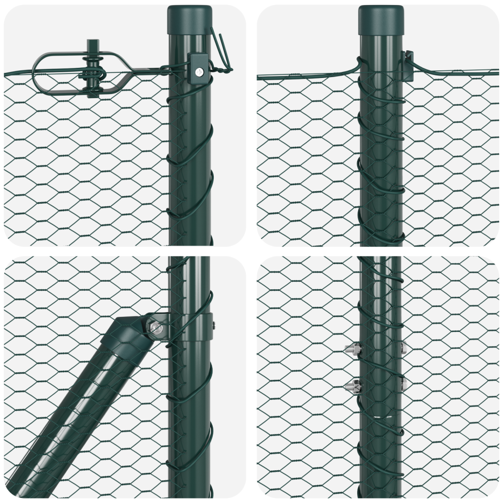 Produktbild för Hexagonalt staket markfäste 50 x 1,5 m PVC-belagda stål Grön