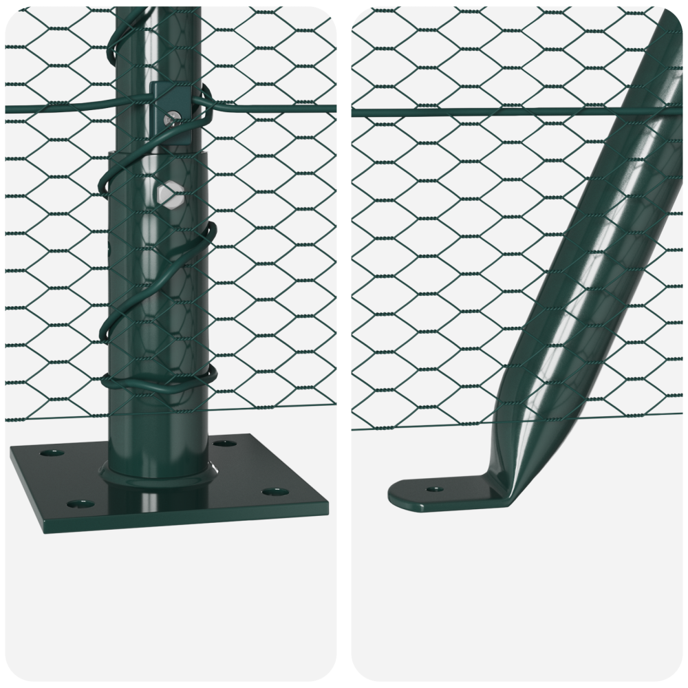Produktbild för Hexagonal stängsel med betongfundament 50 x 1,5 m Grön Mesh
