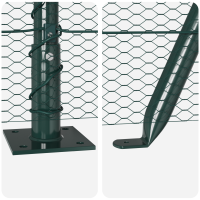 Produktbild för Hexagonal stängsel med betongfundament 50 x 1,5 m Grön Mesh