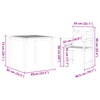 Produktbild för Trädgårdsmöbelset 5 pcs Brun Massivt akaciaträ