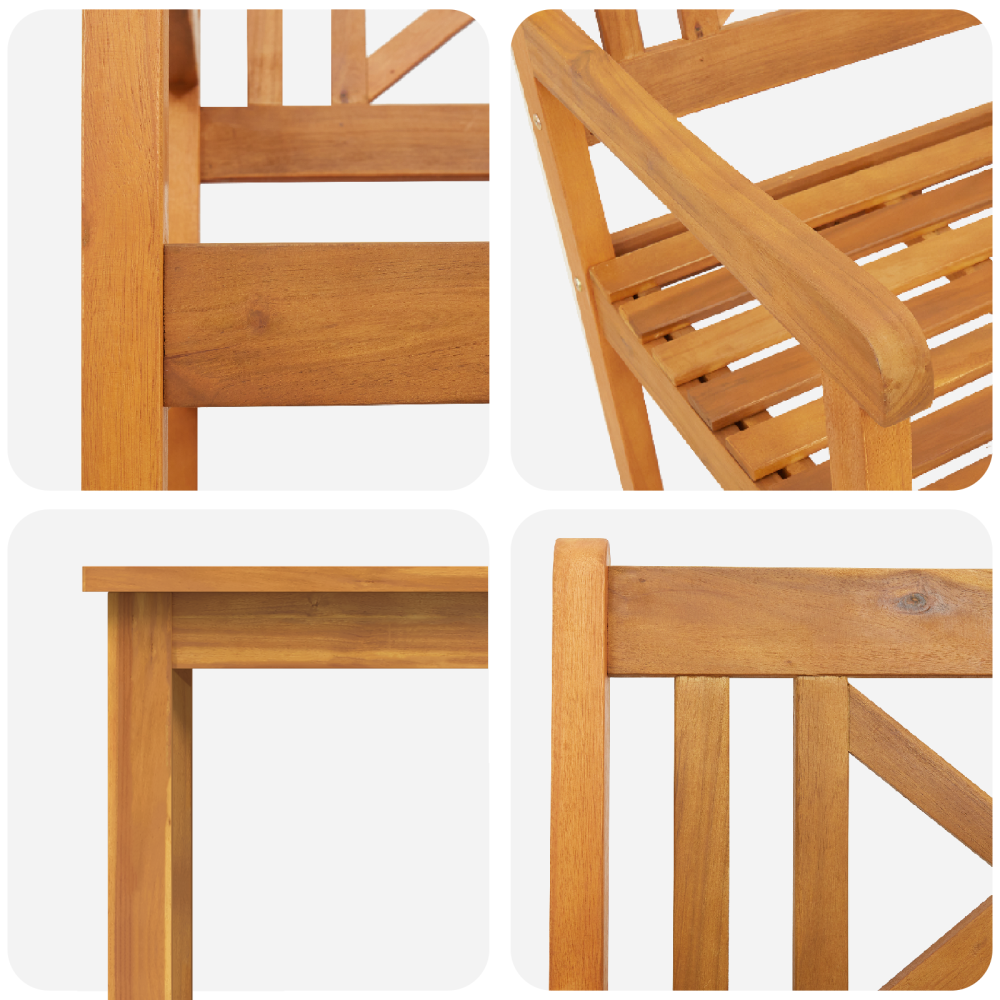 Produktbild för Trädgårdsmöbelset 9 pcs Brun Massivt Akaciaträ
