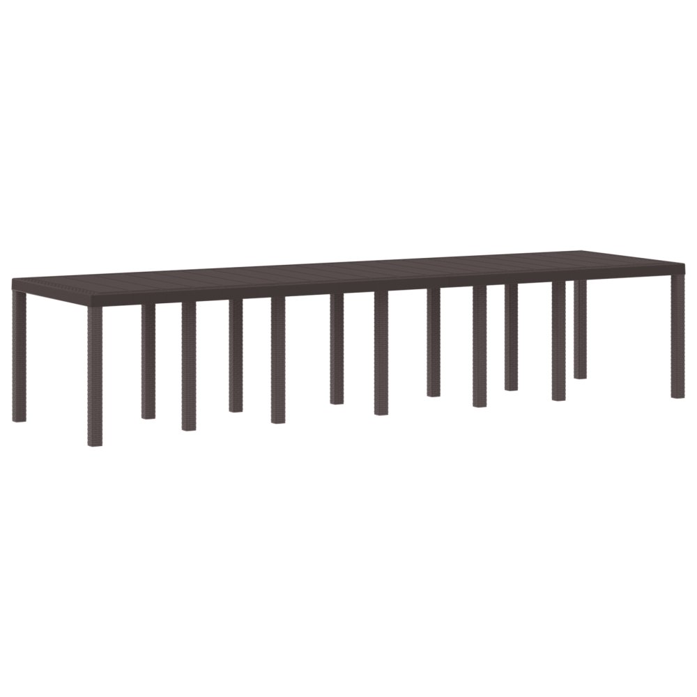 Produktbild för Trädgårdsbord Brun 350 x 100 x 74 cm konstrotting