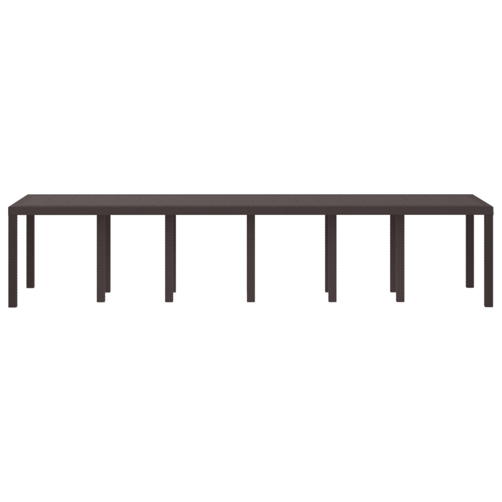 Produktbild för Trädgårdsbord Brun 350 x 100 x 74 cm konstrotting