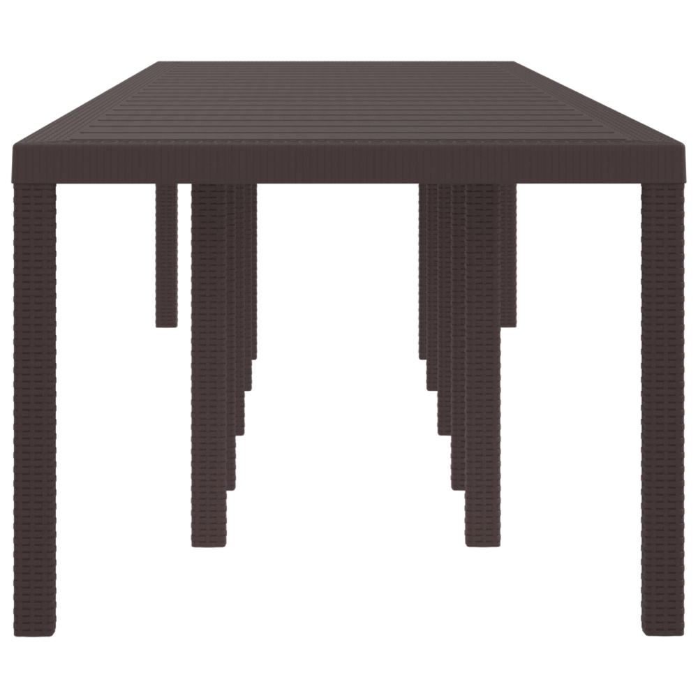 Produktbild för Trädgårdsbord Brun 350 x 100 x 74 cm konstrotting