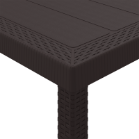 Produktbild för Trädgårdsbord Brun 350 x 100 x 74 cm konstrotting