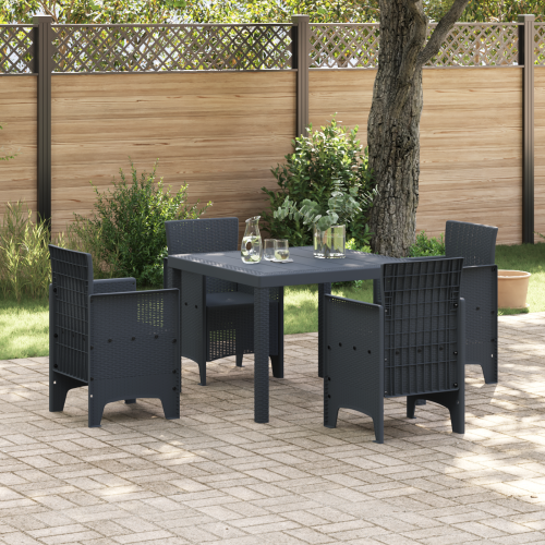 vidaXL Trädgårdsmöbelset 5 pcs Antracit Polypropylen