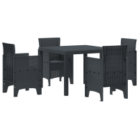 Produktbild för Trädgårdsmöbelset 5 pcs Antracit Polypropylen