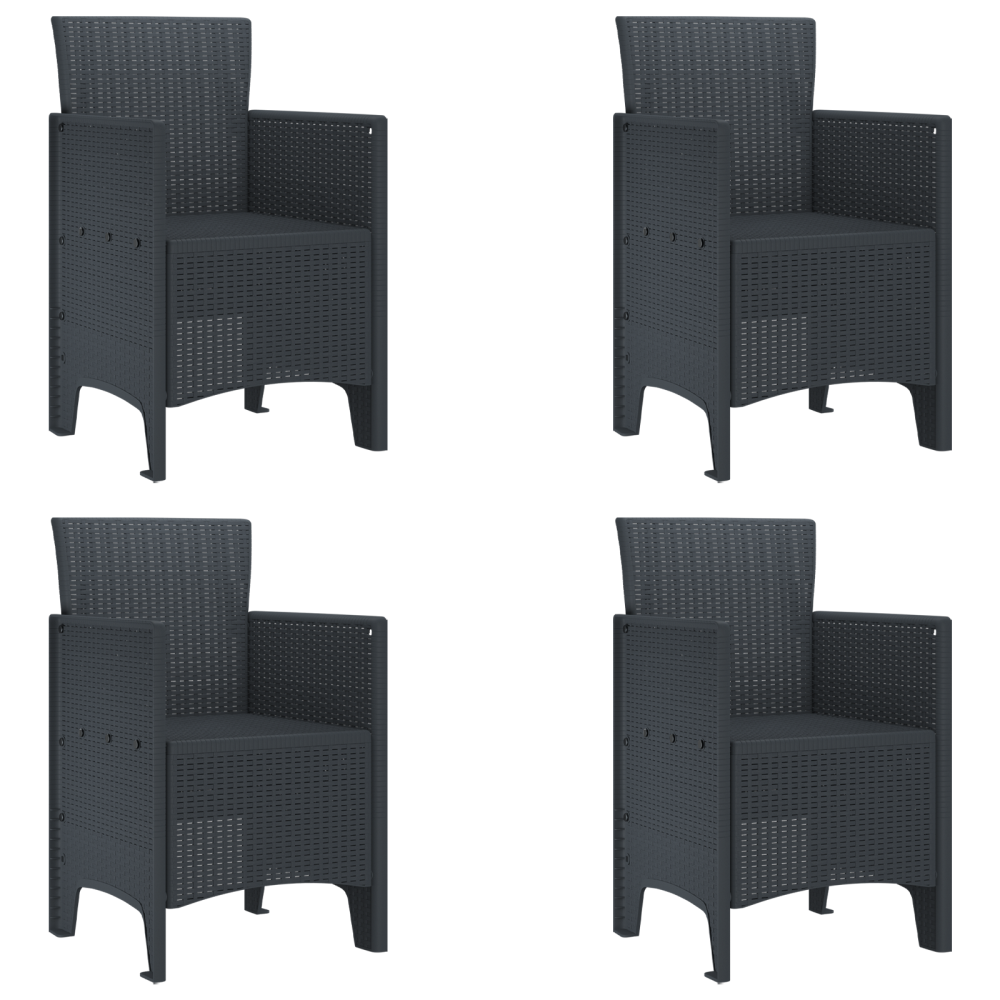 Produktbild för Trädgårdsmöbelset 5 pcs Antracit Polypropylen