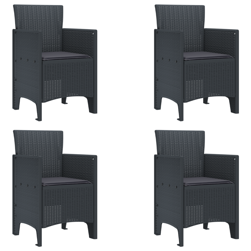 Produktbild för Trädgårdsmöbelset 5 pcs Antracit Polypropylen