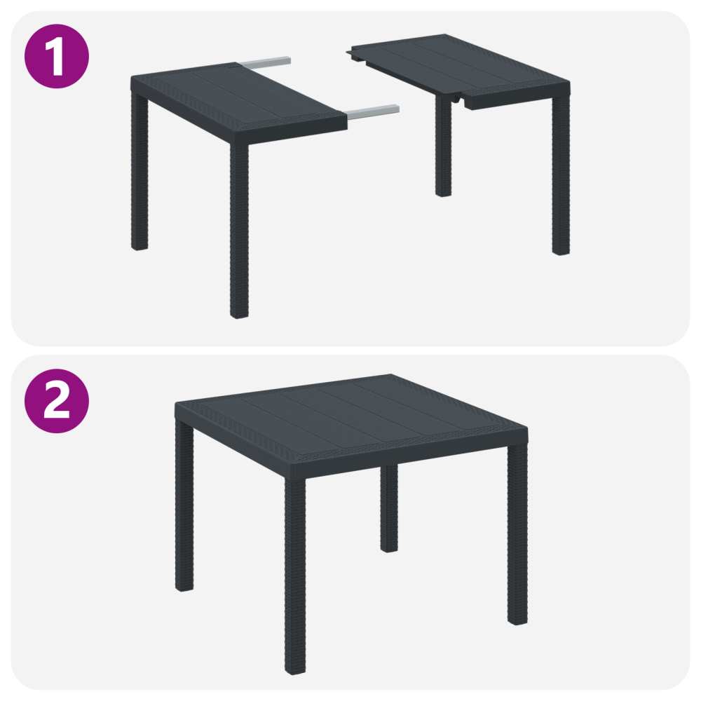 Produktbild för Trädgårdsmöbelset 5 pcs Antracit Polypropylen
