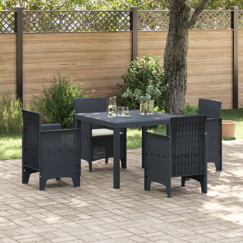 vidaXL Trädgårdsmöbelset 5 pcs Antracit Polypropylen