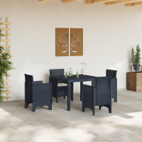 Produktbild för Trädgårdsmöbelset 5 pcs Antracit Polypropylen