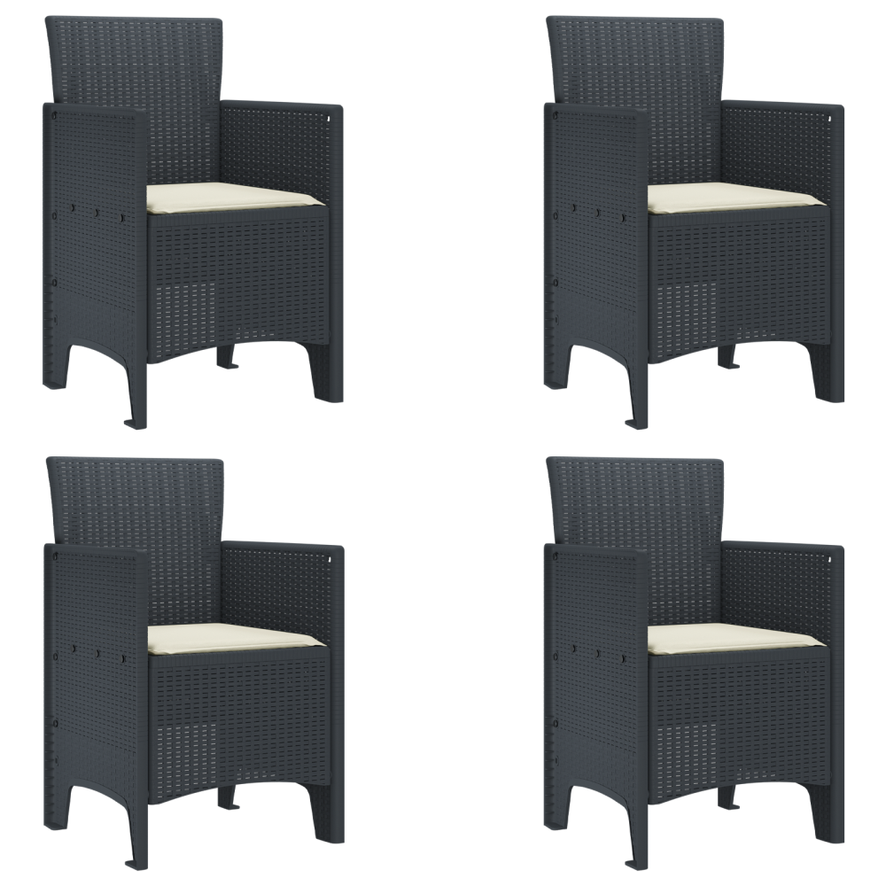 Produktbild för Trädgårdsmöbelset 5 pcs Antracit Polypropylen