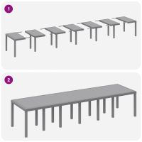 Produktbild för Trädgårdsmöbelset 15 pcs Ljusgrå Polt rotting