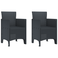 Produktbild för Trädgårdsmöbelset 3 pcs Antracit Polypropylen