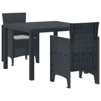 Produktbild för Trädgårdsmöbelset 3 pcs Antracit Polypropylen