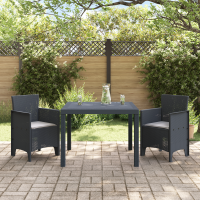 Produktbild för Trädgårdsmöbelset 3 pcs Antracit Polypropylen