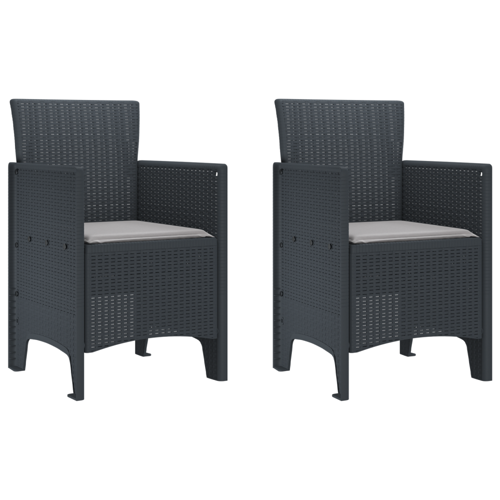 Produktbild för Trädgårdsmöbelset 3 pcs Antracit Polypropylen