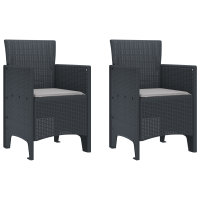 Produktbild för Trädgårdsmöbelset 3 pcs Antracit Polypropylen