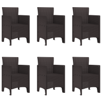 Produktbild för Trädgårdsmöbelset 7 pcs Brun Polypropylen