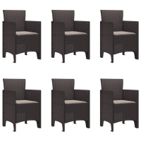 Produktbild för Trädgårdsmöbelset 7 pcs Brun Polypropylen