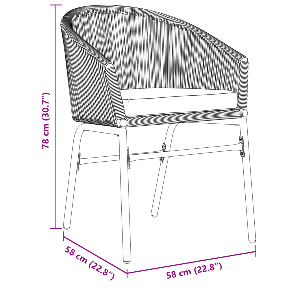 Produktbild för Trädgårdsmöbelset 7 pcs Svart konstrotting