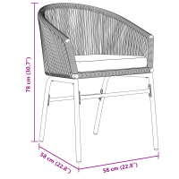 Produktbild för Trädgårdsmöbelset 7 pcs Svart konstrotting