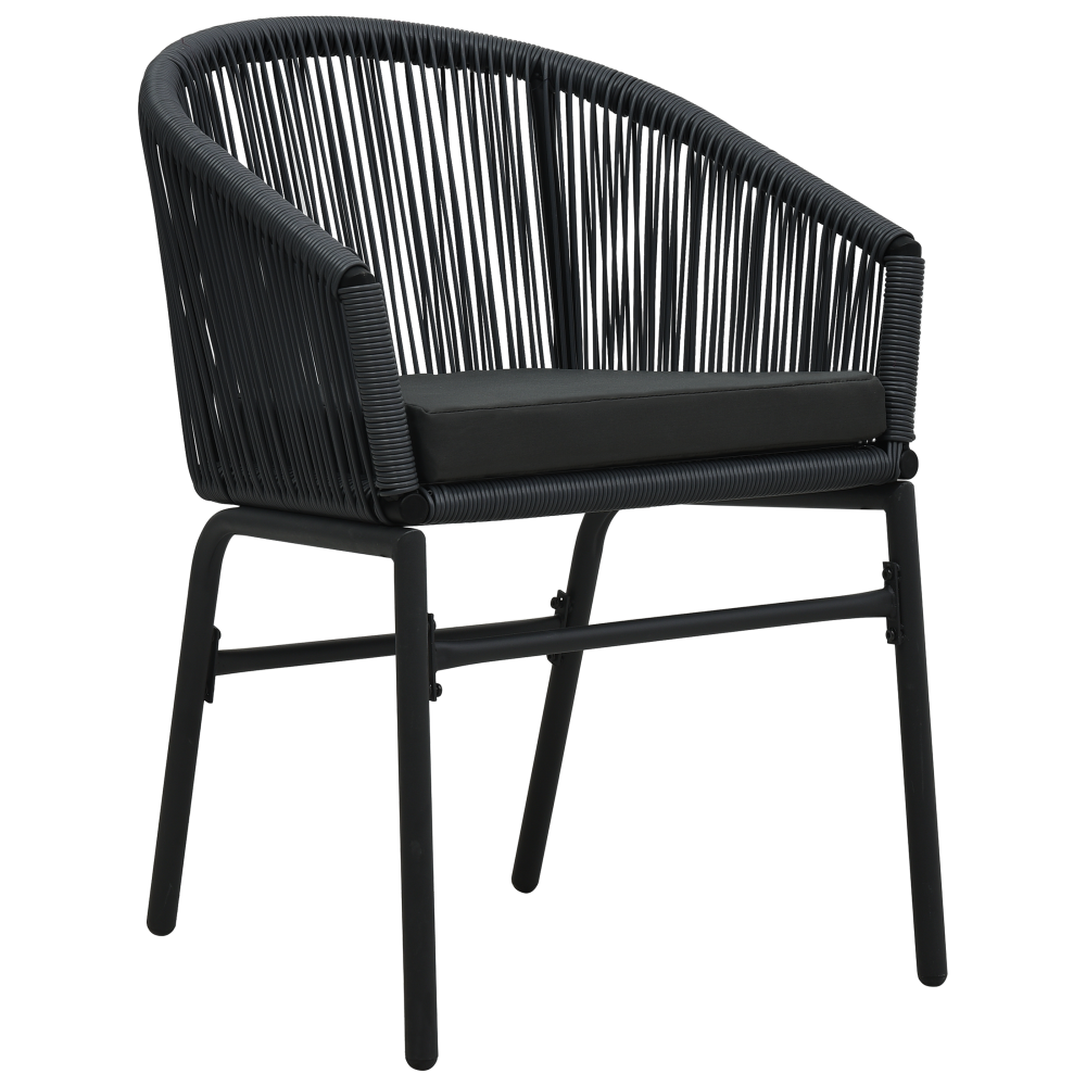 Produktbild för Trädgårdsmöbelset 7 pcs Svart konstrotting