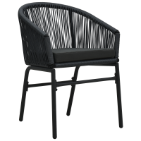 Produktbild för Trädgårdsmöbelset 7 pcs Svart konstrotting