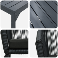 Produktbild för Trädgårdsmöbelset 7 pcs Svart konstrotting