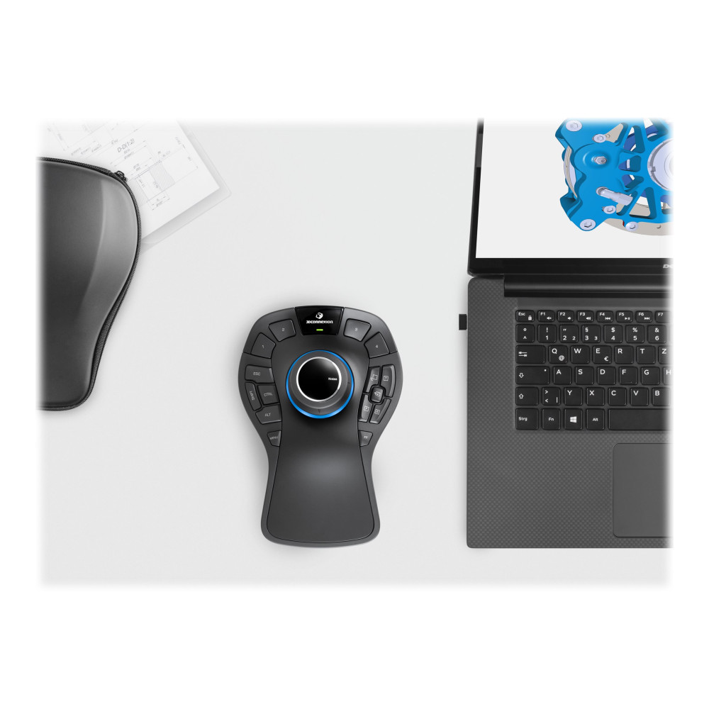 Produktbild för 3Dconnexion SpaceMouse Pro Wireless - Bluetooth Edition - 3D-mus - 2.4 GHz, Bluetooth, USB-C