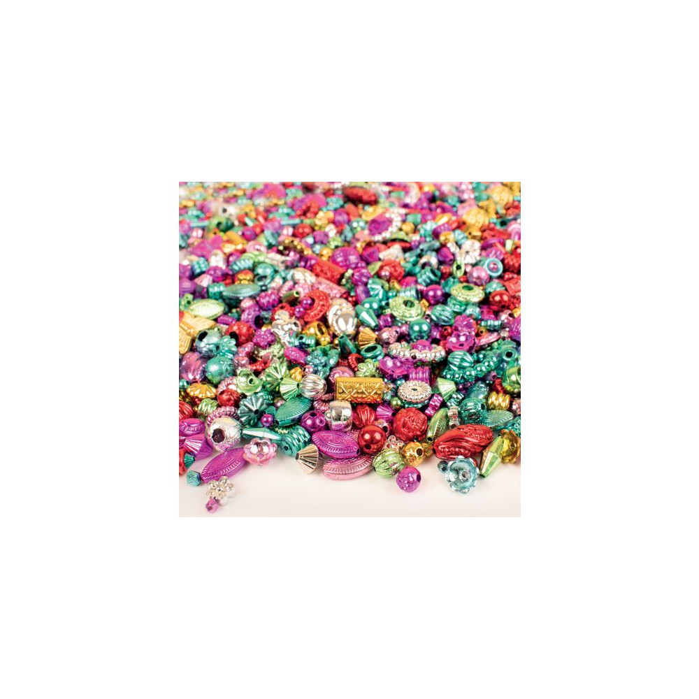 Produktbild för Plastpärlor metallic 500g