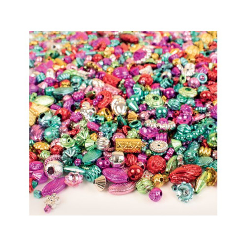 Playbox Plastpärlor metallic 500g