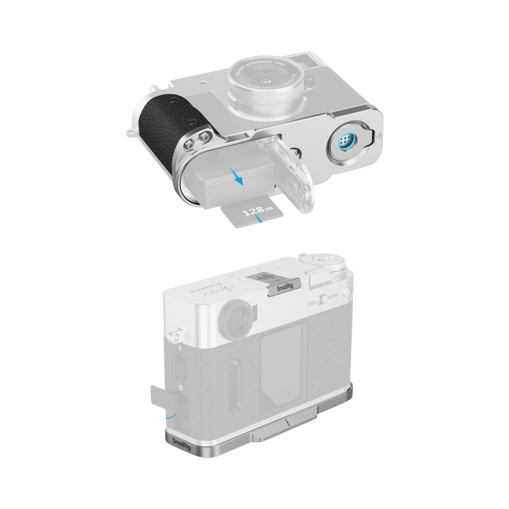 Produktbild för SmallRig 5216 L-Shaped Mount Plate with Silicone Handle for FUJIFILM X half Silver