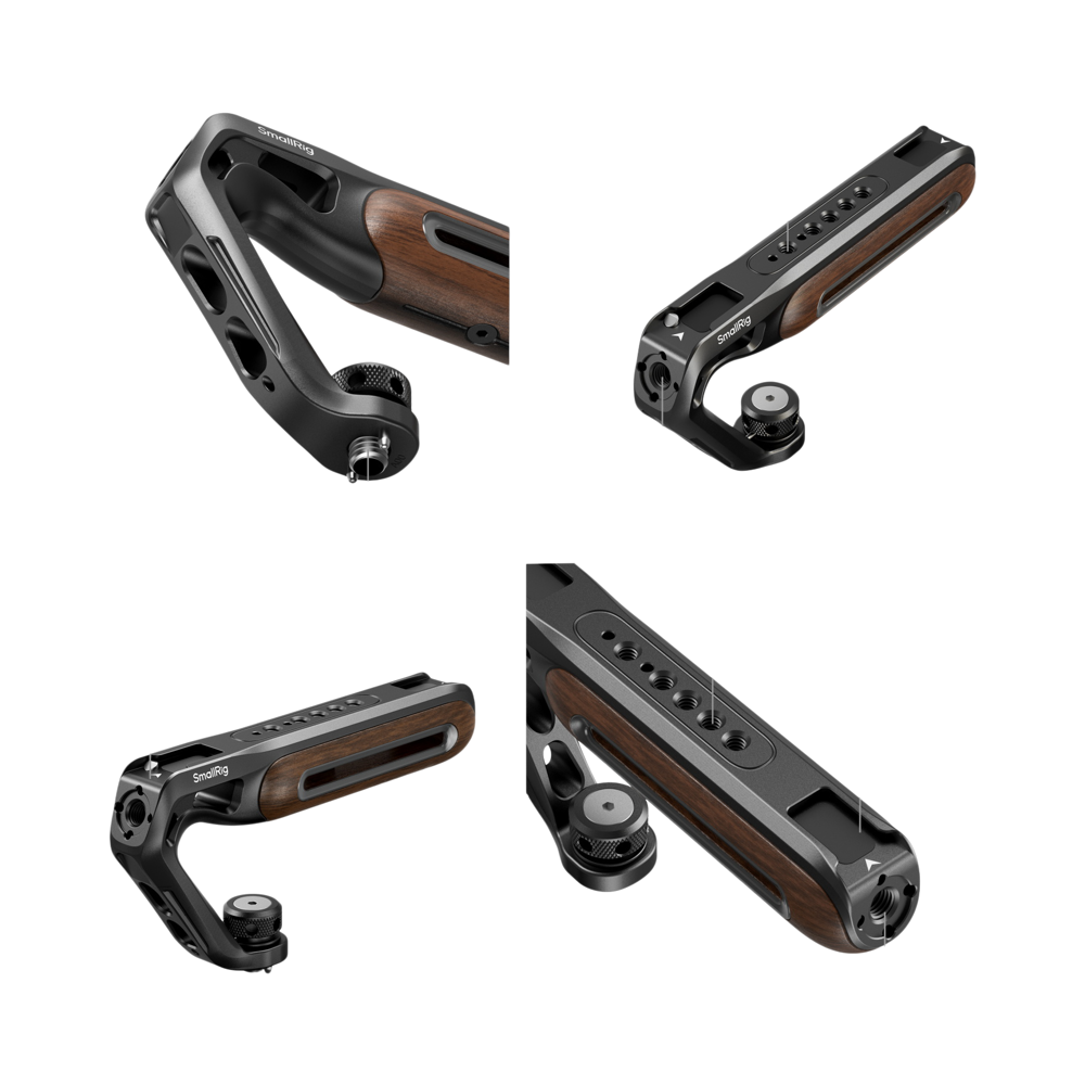Produktbild för SmallRig 5252 Wooden Top Handle with 1/4''-20 and ARRI 3/8''-16 Locating Screw