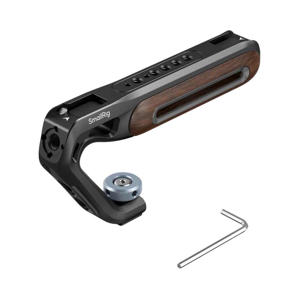 Produktbild för SmallRig 5250 Wooden Top Handle with Cold Shoe Mount