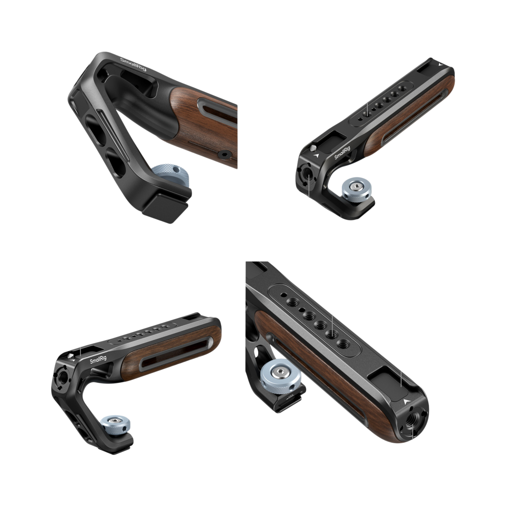 Produktbild för SmallRig 5250 Wooden Top Handle with Cold Shoe Mount