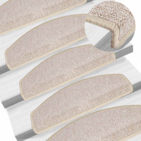 Produktbild för Trappmattor 20 st 65x24x4 cm Taupe halvrunda stora