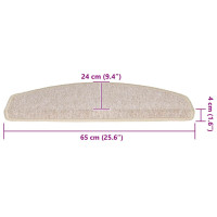 Produktbild för Trappmattor 20 st 65x24x4 cm Taupe halvrunda stora