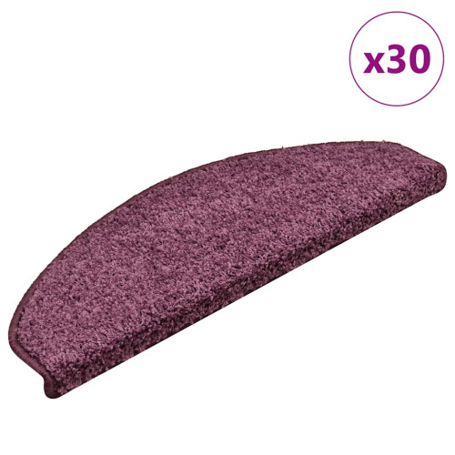vidaXL Trappmattor 30 st 65x21x4 cm mörklila halvrunda stora
