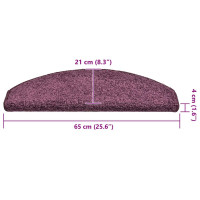 Produktbild för Trappmattor 30 st 65x21x4 cm mörklila halvrunda stora