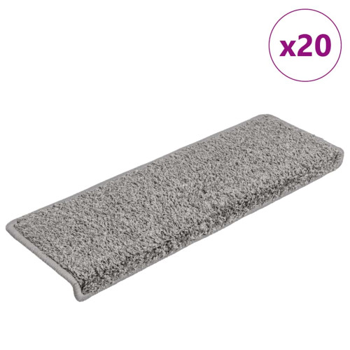 vidaXL Trappmattor 20 st 65x21x4 cm grå rektangulär kant